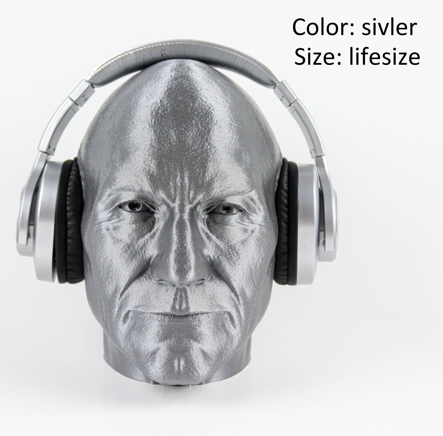 Jean-Luc Picard Headphone Holder, Headset Stand, Bust, Sculpture, Decoration