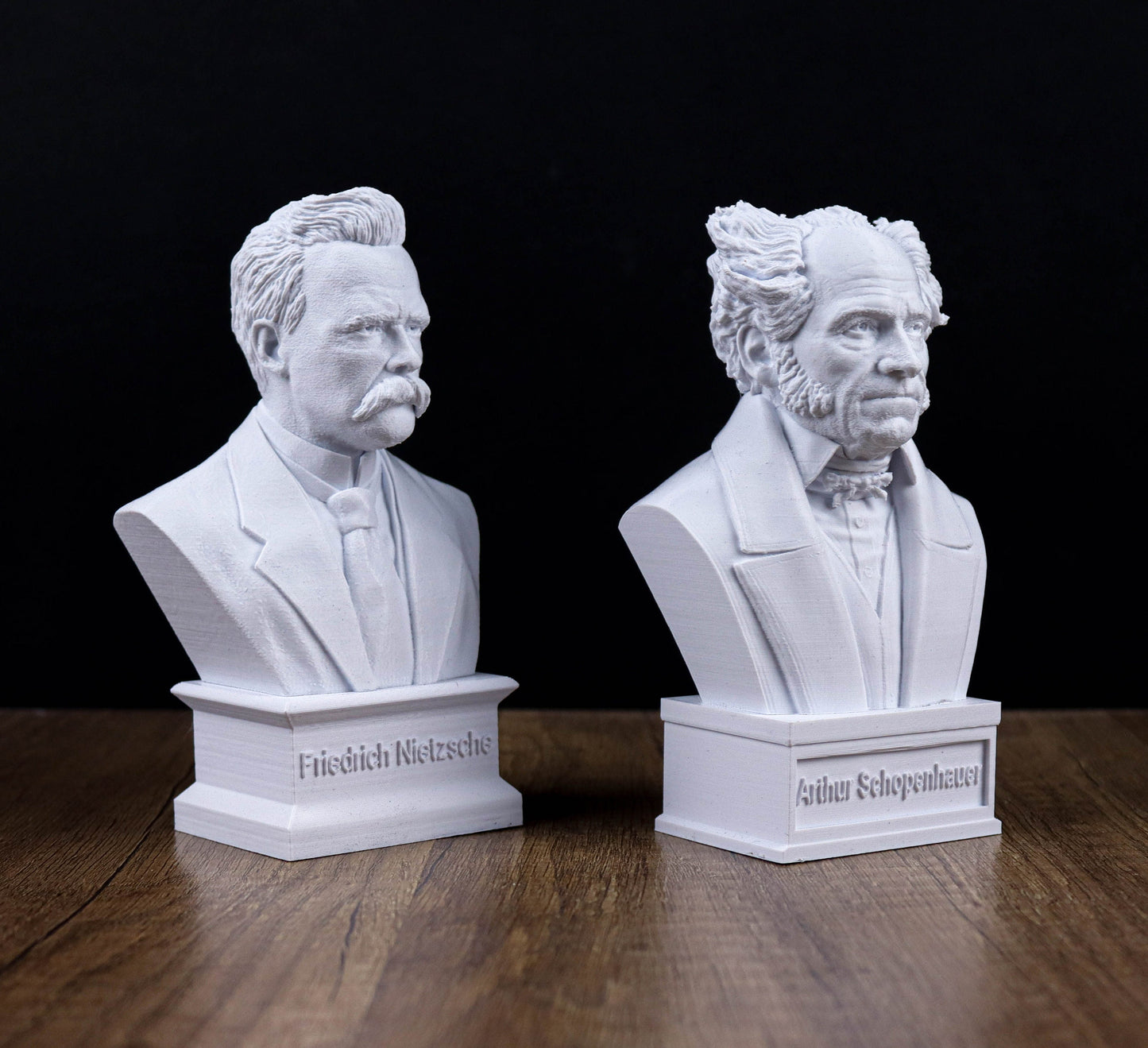 Friedrich Nietzsche and Arthur Schopenhauer Busts, German Philosophers Statue