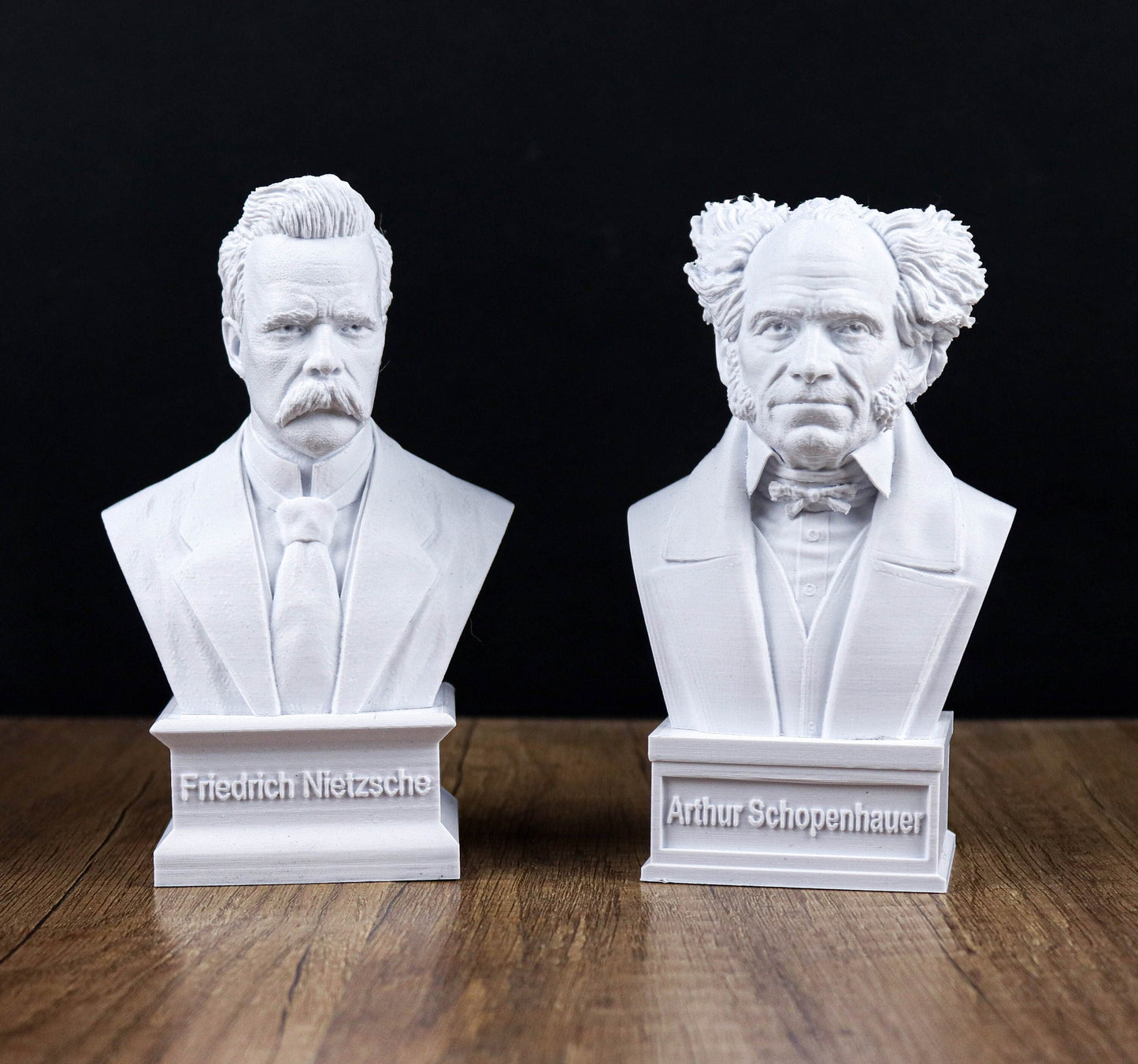 Friedrich Nietzsche and Arthur Schopenhauer Busts, German Philosophers Statue