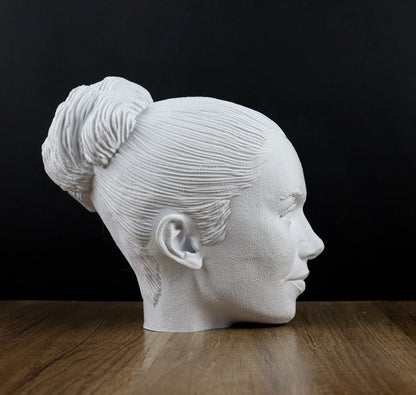 Lily Collins Bust Headphone Holder, Headset Stand, Bust, Sculpture, Decoration