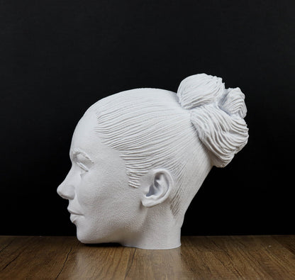 Lily Collins Bust Headphone Holder, Headset Stand, Bust, Sculpture, Decoration