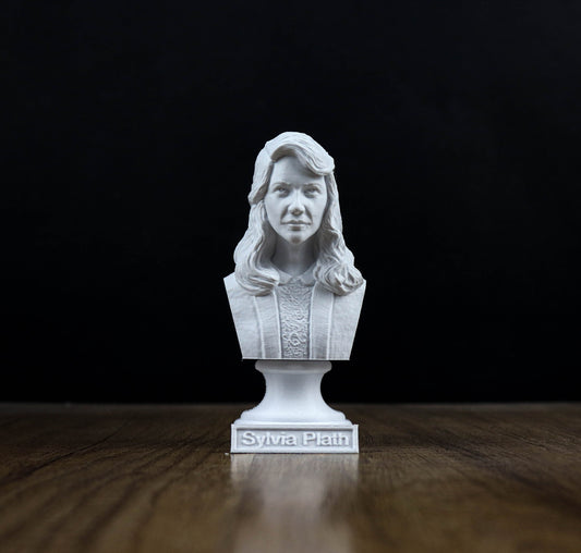 Sylvia Plath Bust, American Poet Statue, Sculpture Decoration, Home Decor, Book lover gift