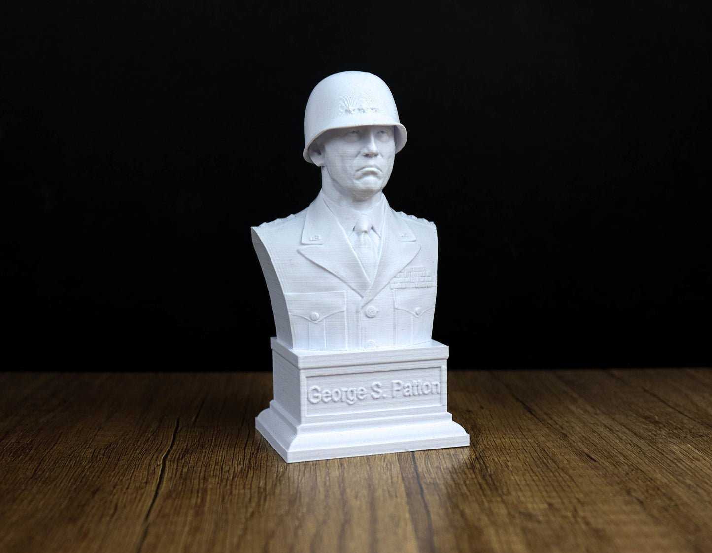 General George Patton Bust, World War II Military Sculpture, American Military Hero Decor