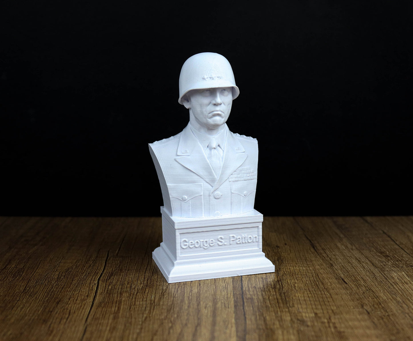 General George Patton Bust, World War II Military Sculpture, American Military Hero Decor