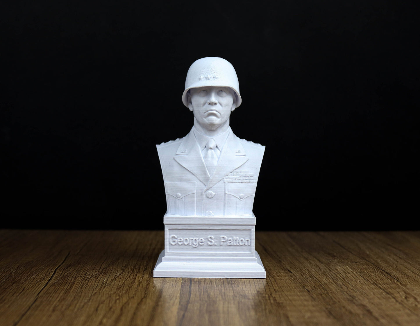 General George Patton Bust, World War II Military Sculpture, American Military Hero Decor