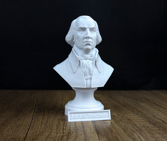 James Madison Bust, Founding Father sculpture, American history decor