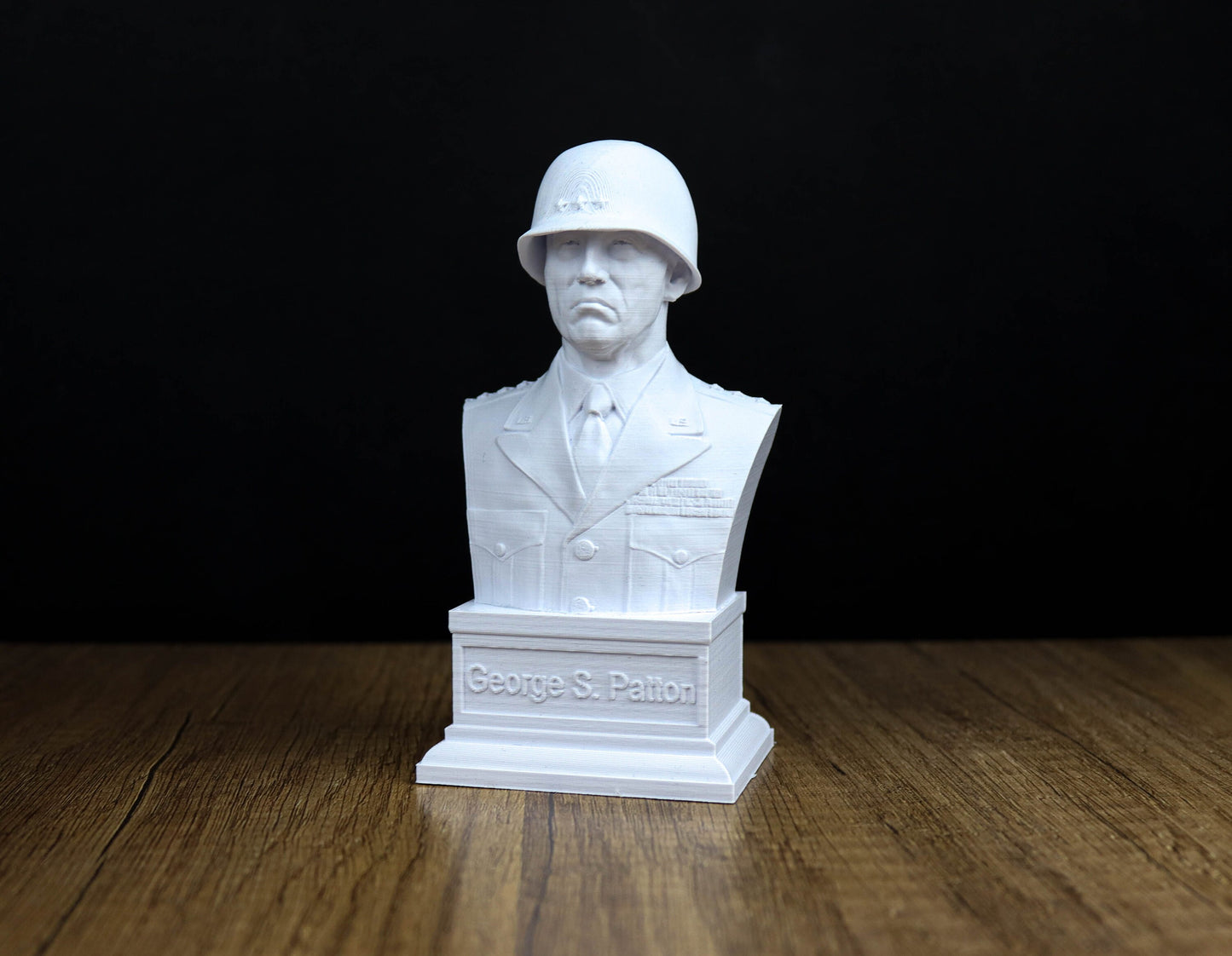 General George Patton Bust, World War II Military Sculpture, American Military Hero Decor