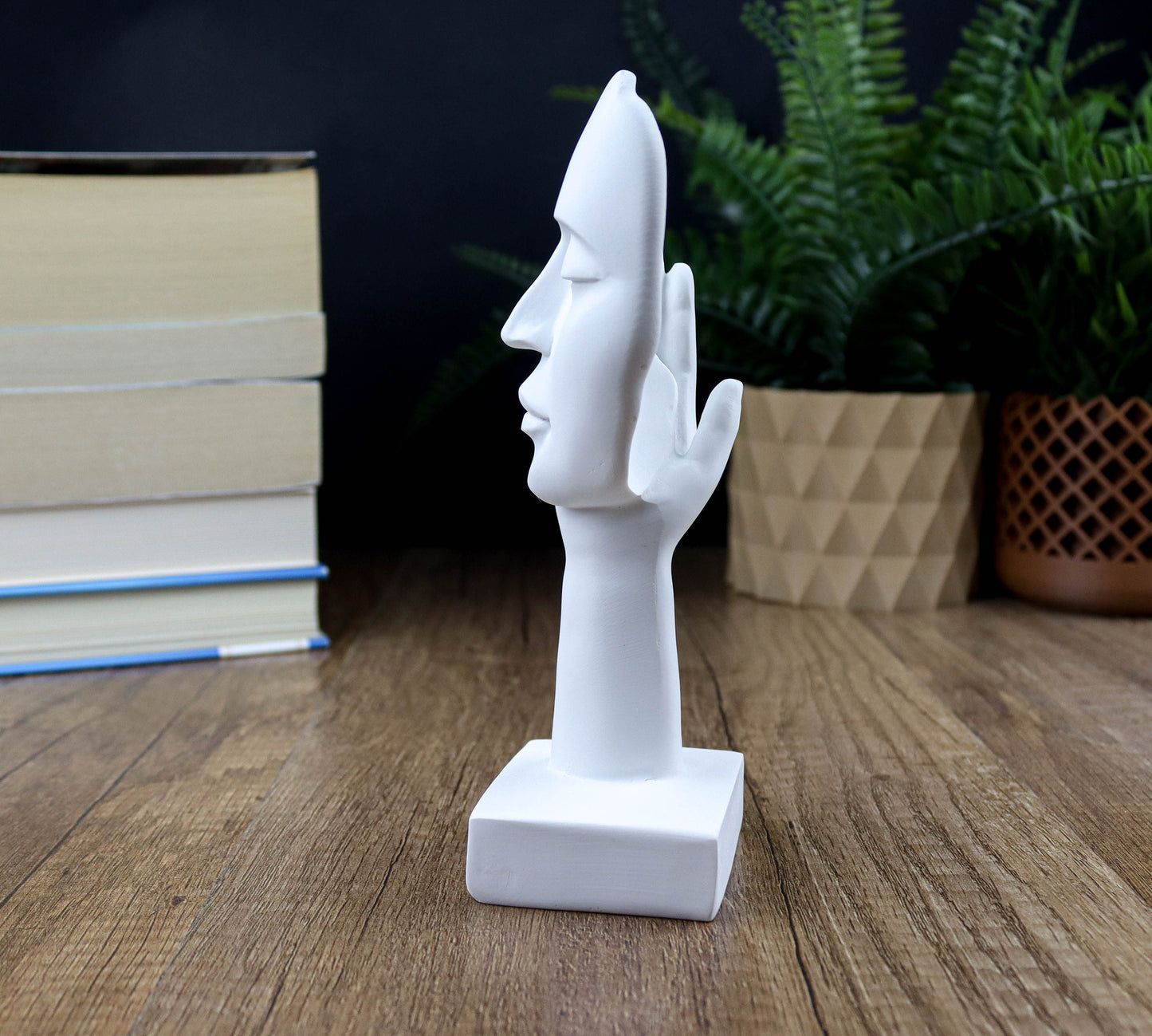 Abstract Art Woman Face Statue, Thinker Statue Home Decor, Bookshelf Decorative Objects