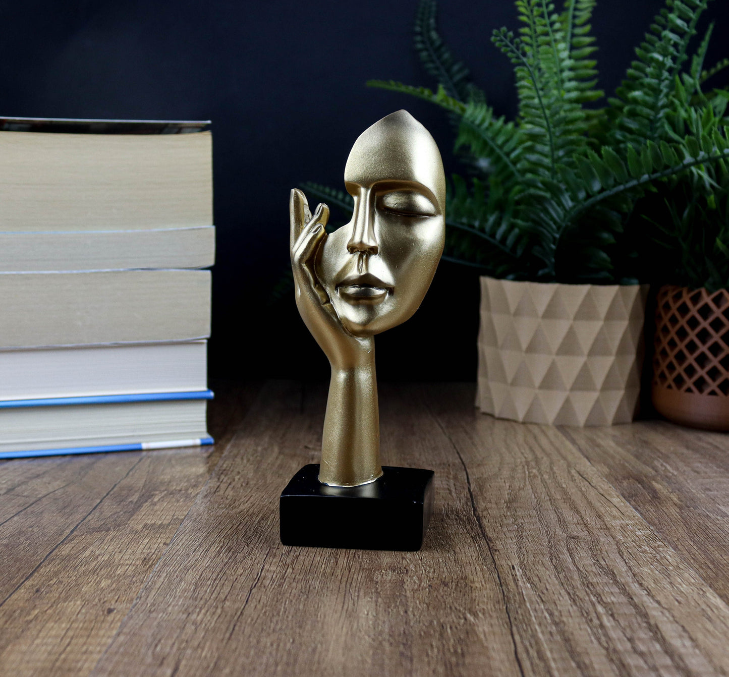 Abstract Art Woman Face Statue, Thinker Statue Home Decor, Bookshelf Decorative Objects