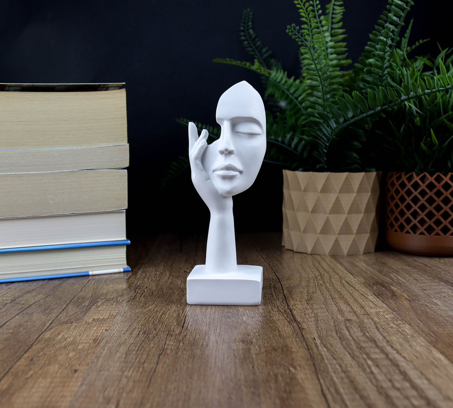 Abstract Art Woman Face Statue, Thinker Statue Home Decor, Bookshelf Decorative Objects