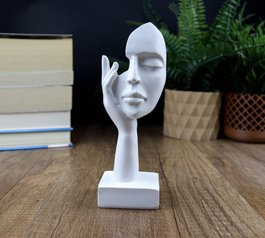 Abstract Art Woman Face Statue, Thinker Statue Home Decor, Bookshelf Decorative Objects