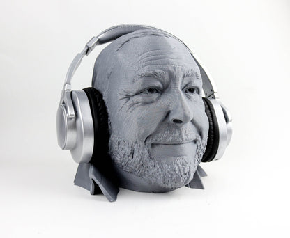 Alex Jones Headphone Holder, Headset Stand, Bust, Sculpture, Decoration