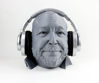 Alex Jones Headphone Holder, Headset Stand, Bust, Sculpture, Decoration