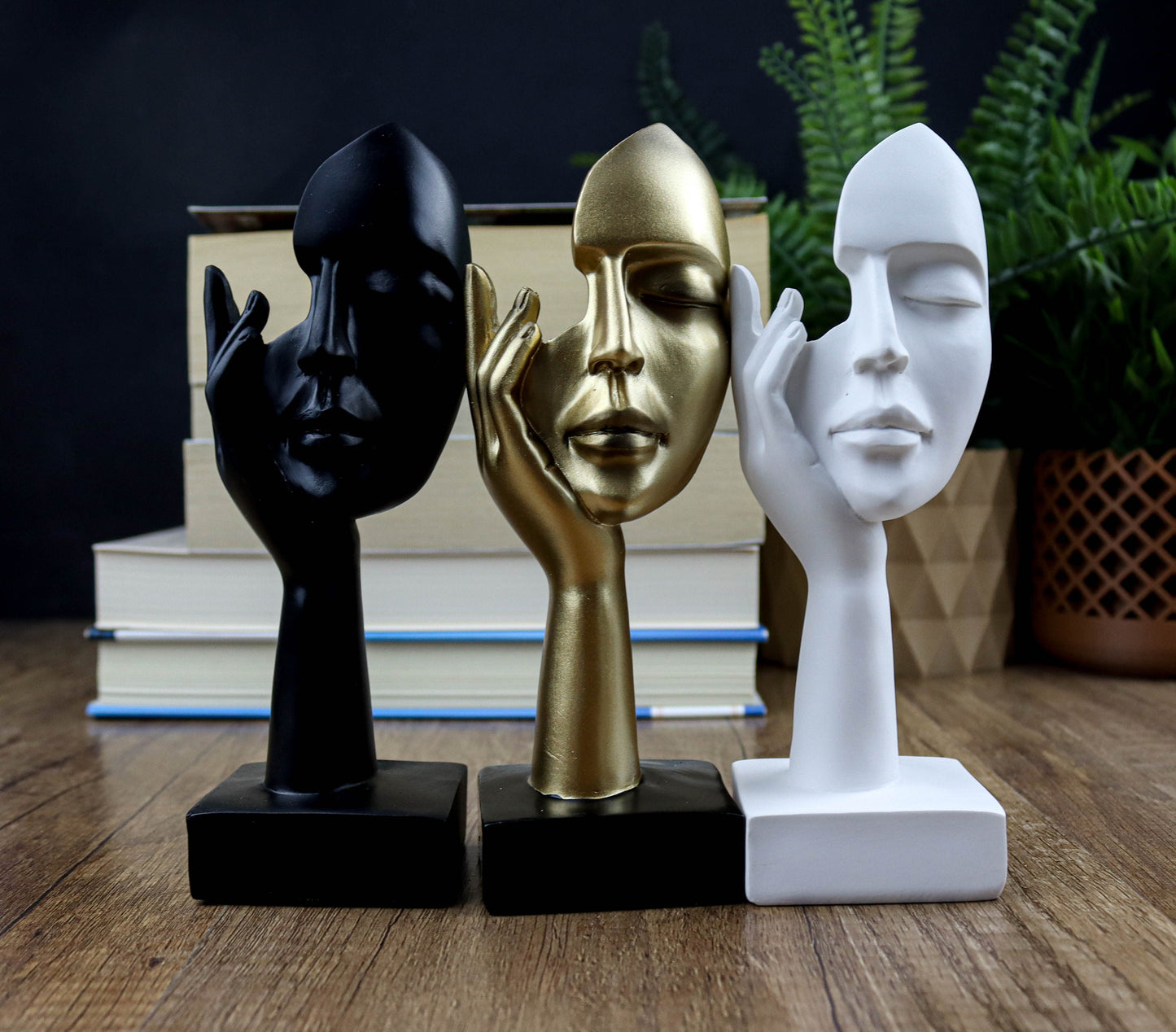 Abstract Art Woman Face Statue, Thinker Statue Home Decor, Bookshelf Decorative Objects