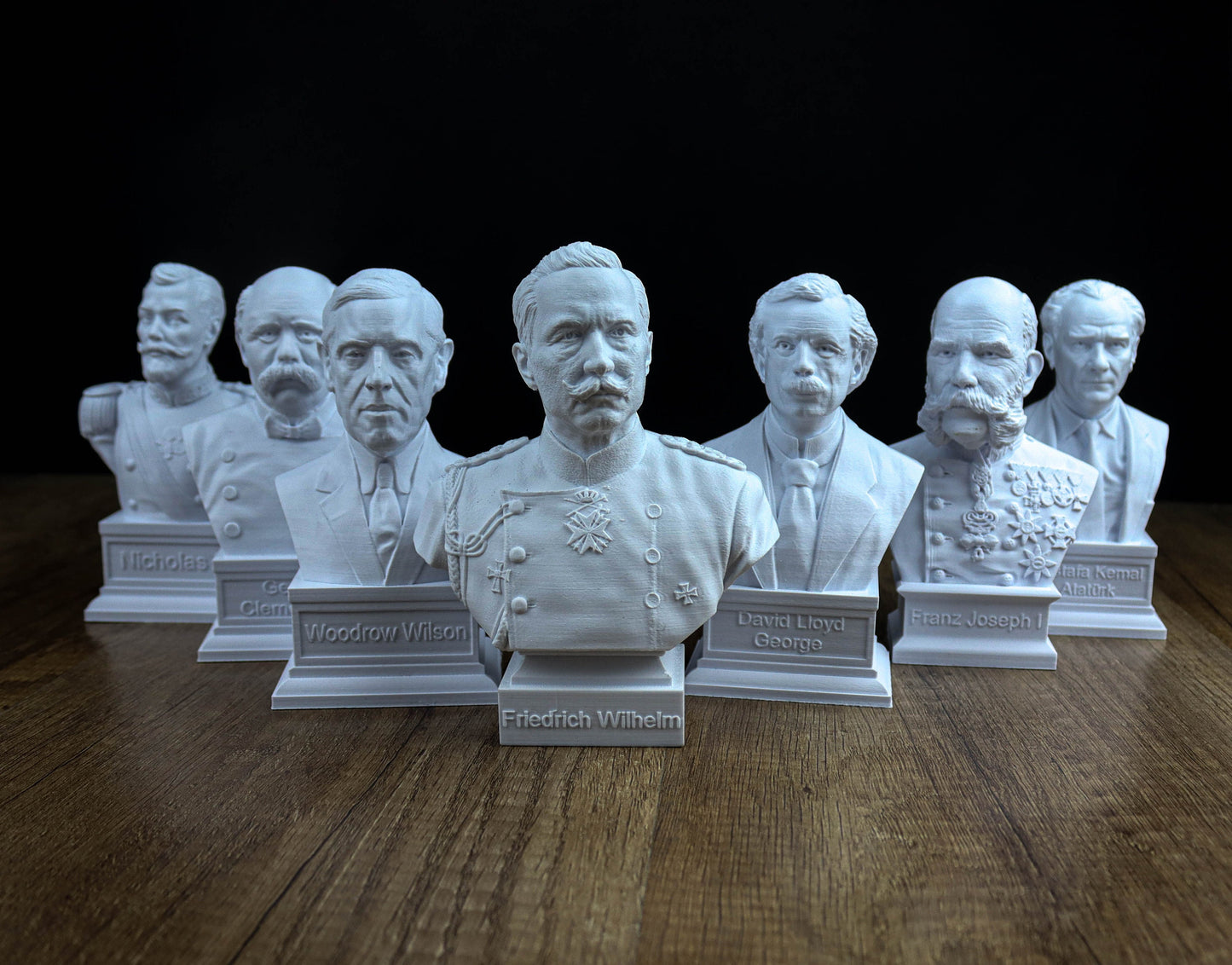 Word War I. Value Pack Collection: Franz Joseph, Friedrich Wilhelm, Lloyd George, Georges Clemenceau, Woodrow Wilson, Nicholas II, Atatürk