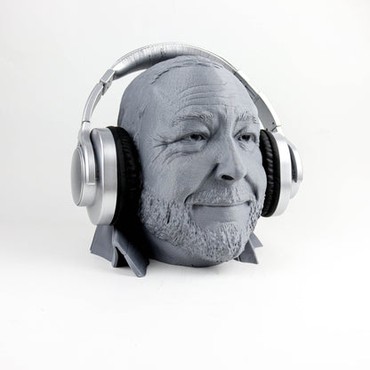 Alex Jones Headphone Holder, Headset Stand, Bust, Sculpture, Decoration