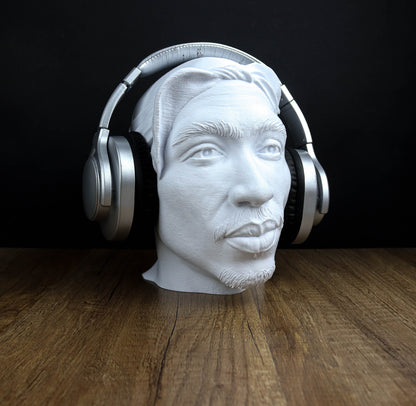 Tupac Shakur Headphone Holder, 2Pac Desktop Decor Headphone 3d Bust Gift