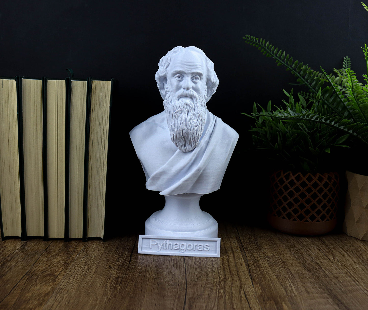 Pythagoras Bust, Ancient Mathematician Statue, Greek Mythology Inspired Sculpture