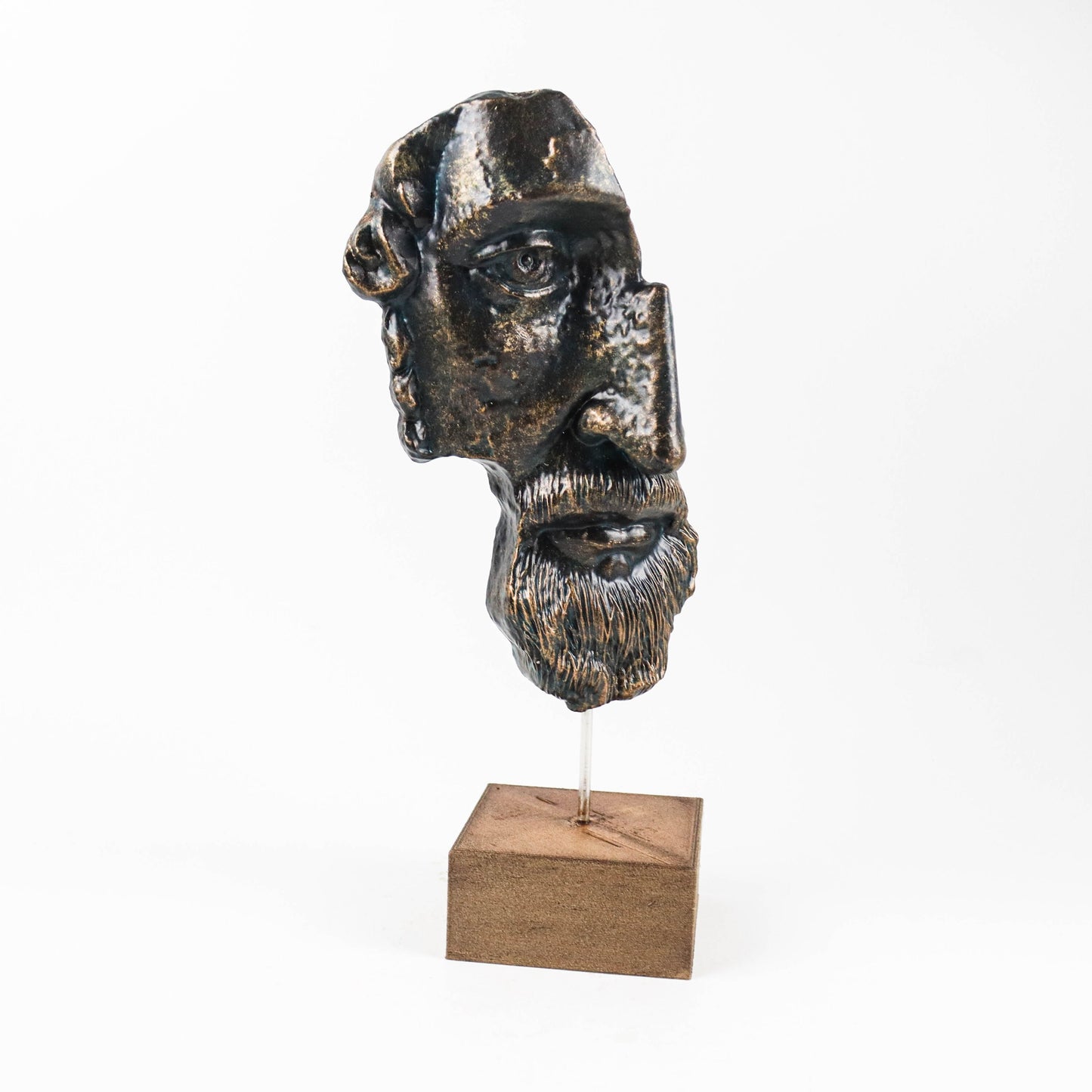 Marcus Aurelius Bust, Half Face Marcus Aurelius Art Sculpture, Roman Statuette Decor