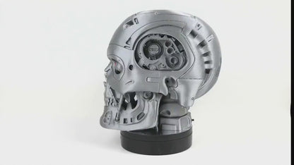 Terminator Endoskeleton Headphone Holder, Skull T-800 LED Bust, Headset Stand
