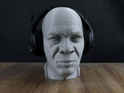 Samuel L Jackson 3d Bust, Headphone Holder Sculpture