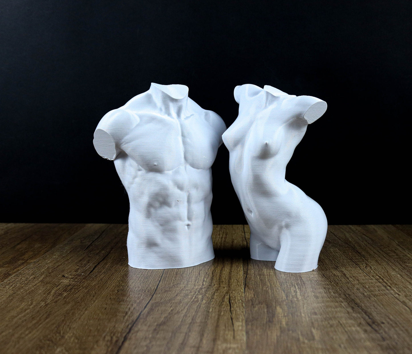 Male and Female Sculpture, Female Male Bust, Torso Naked Body Gift for her, Sculpture Decor